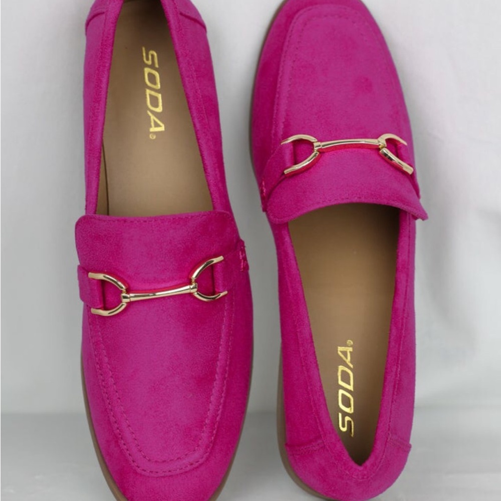 Hot pink loafers